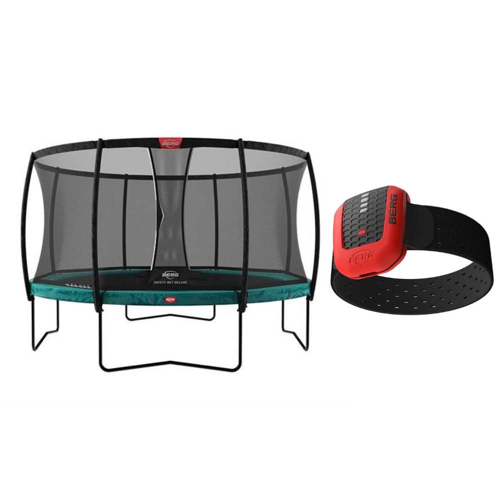 BERG - AirHive + BERG - Champion 380 Trampoline + Deluxe Safety Net - Green (35.42.01.03)