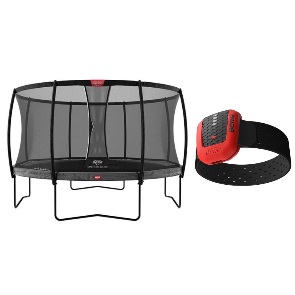 BERG - AirHive + BERG - Champion 380  Trampoline + Deluxe Safety Net - Grey (35.42.93.02)