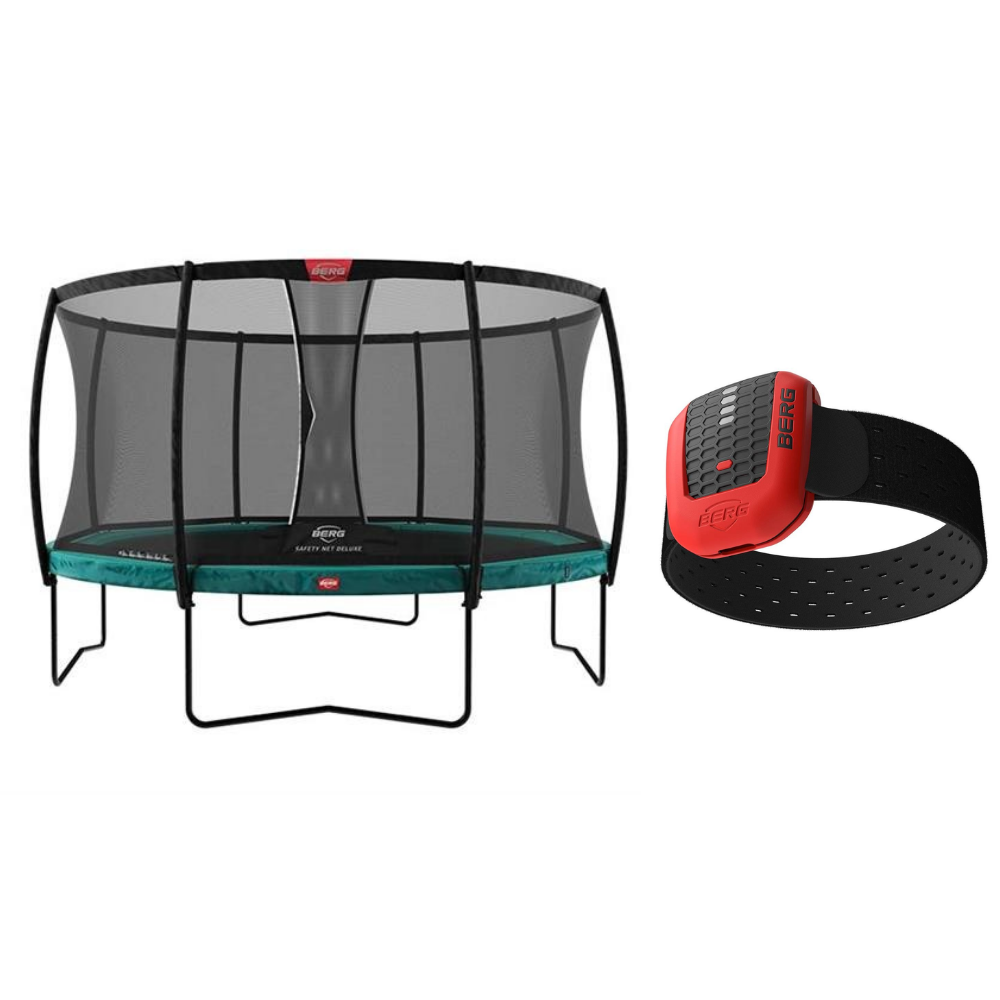 BERG - AirHive + BERG - Champion 430 Trampoline + Deluxe Safety net - Green (35.44.01.03)