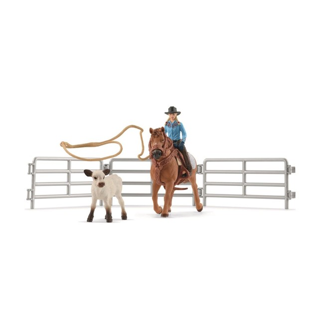Schleich - Farm World - Cowgirl Team Roping Fun (42577)