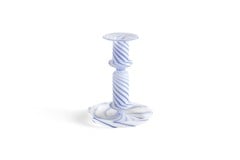 HAY - Flare Stripe Candleholder Medium - Milk with blue (541468)