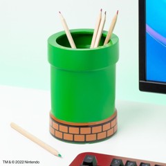 Super Mario Pipe Plant and Pen Pot