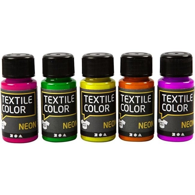Tekstil Farve - Neon 5 x 50 ml.