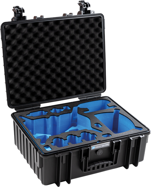 B&W Outdoor Case Drone Type 6000 DJI FPV Combo for 6+2 batteries - Black ( 32,6 Liter )