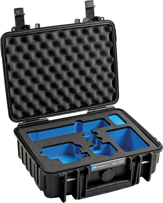 B&W Outdoor Case Type 1000 for GoPro Hero 9 Bundle, Black ( 4.1 L )