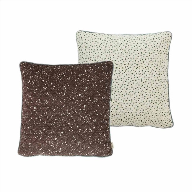 OYOY Living - Cushion Aya Quilted - Brown / Offwhite (L10169)