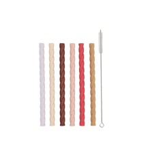 OYOY Mini -  Pack Of 6 Mellow Silicone Straw - Cherry red / Vanilla (M107285)