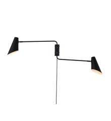 Dyberg Larsen - Cale wall lamp with 2 lamps, black (7089)
