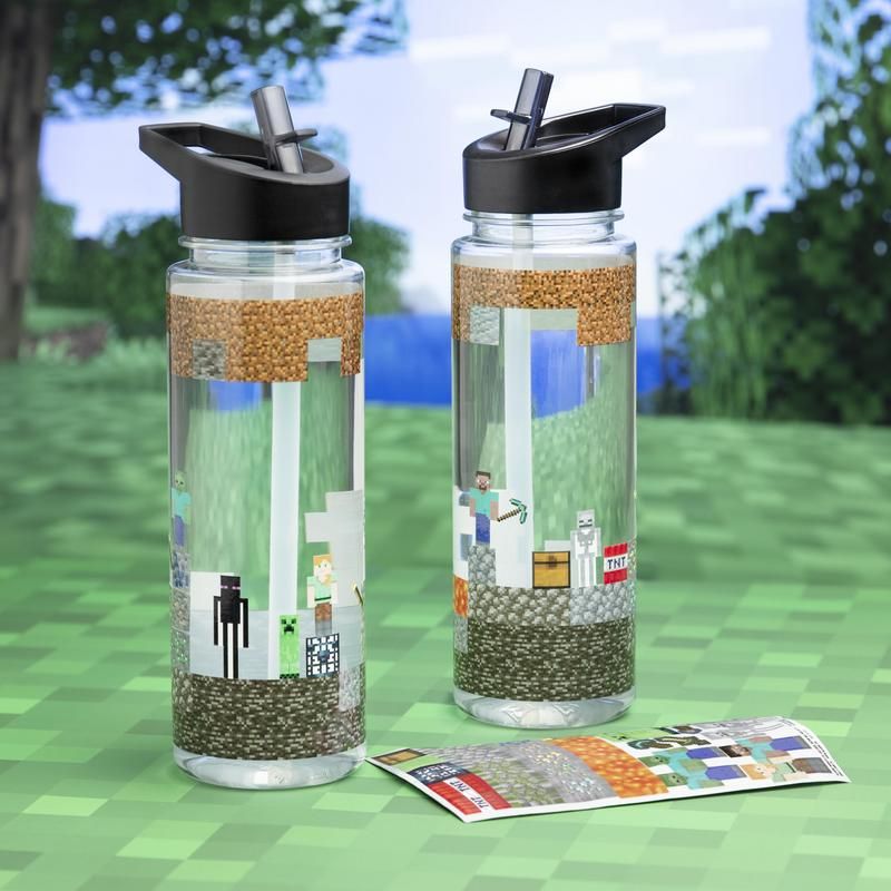 Minecraft Water Bottle And Sticker Set  - Onlineshop Coolshop