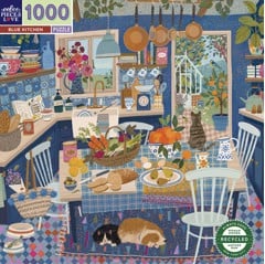 eeBoo - Puzzle 1000 pcs - Blue Kitchen - (EPZTBUK