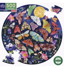 eeBoo - Round Puzzle 500 pcs - Moths - (EPZFMOT