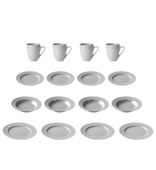 Aida - Groovy dinnerset 16 pcs - Grey (88379)