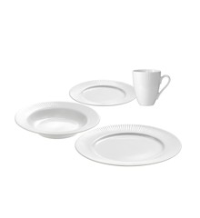 Aida - Groovy dinnerset 16 pcs - Porcelain white (88410)