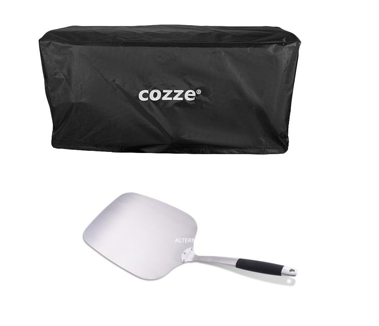 Cozze - Stainless Steel Pizza Paddle + Cover For 17" Pizza Oven - Bundle