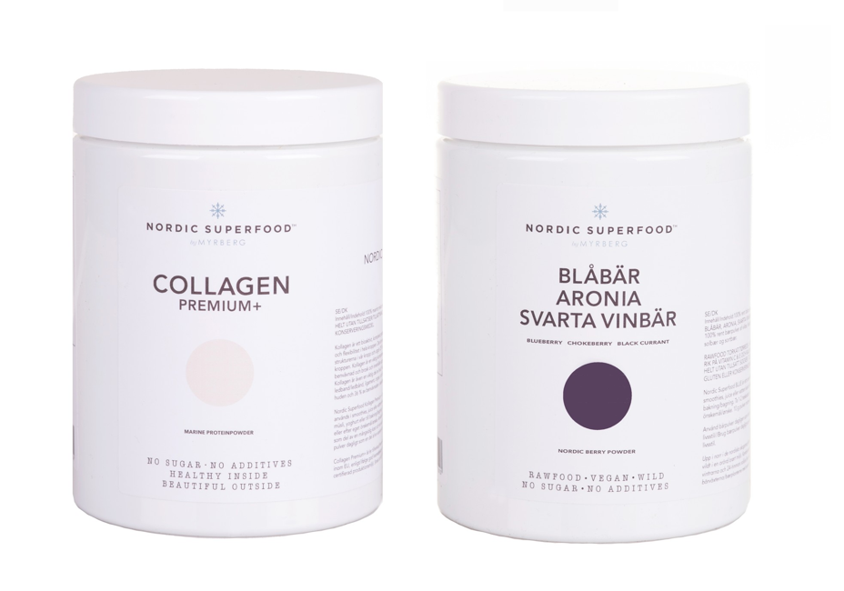 Nordic Superfood - Collagen Premium 300 g + Berry Powder Blue - Blueberry 300 g