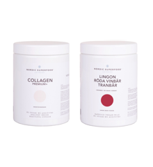 Nordic Superfood - Collagen Premium 300 g + Berry Powder Mix Red - Lingonberry 300 g