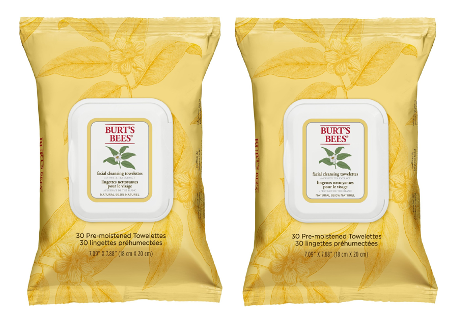 Burt's Bees - 2 x Facial Cleansing Towelettes White Tea Extract - Renseservietter