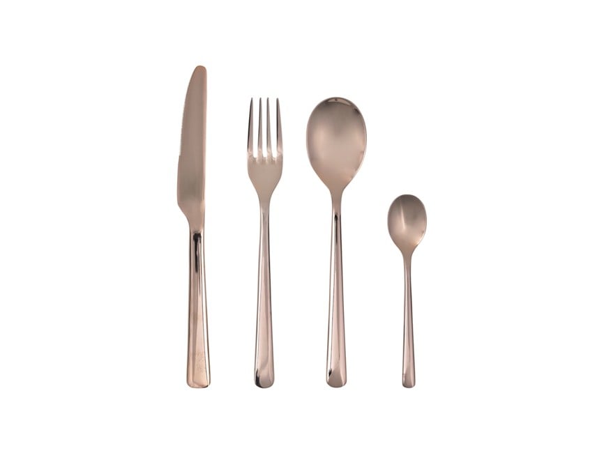 Broste Copenhagen - Cutlery set Hune, 16 pc - Stainless steel - Titanium Espresso