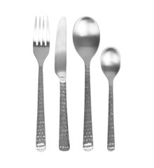 Broste Copenhagen - Cutlery set Hune, 16 pc - Stainless steel - Satin Hammered