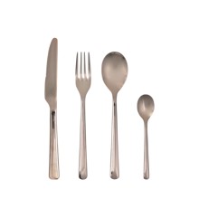 Broste Copenhagen - Cutlery set Hune, 4 pc - Stainless steel - Titanium Espresso