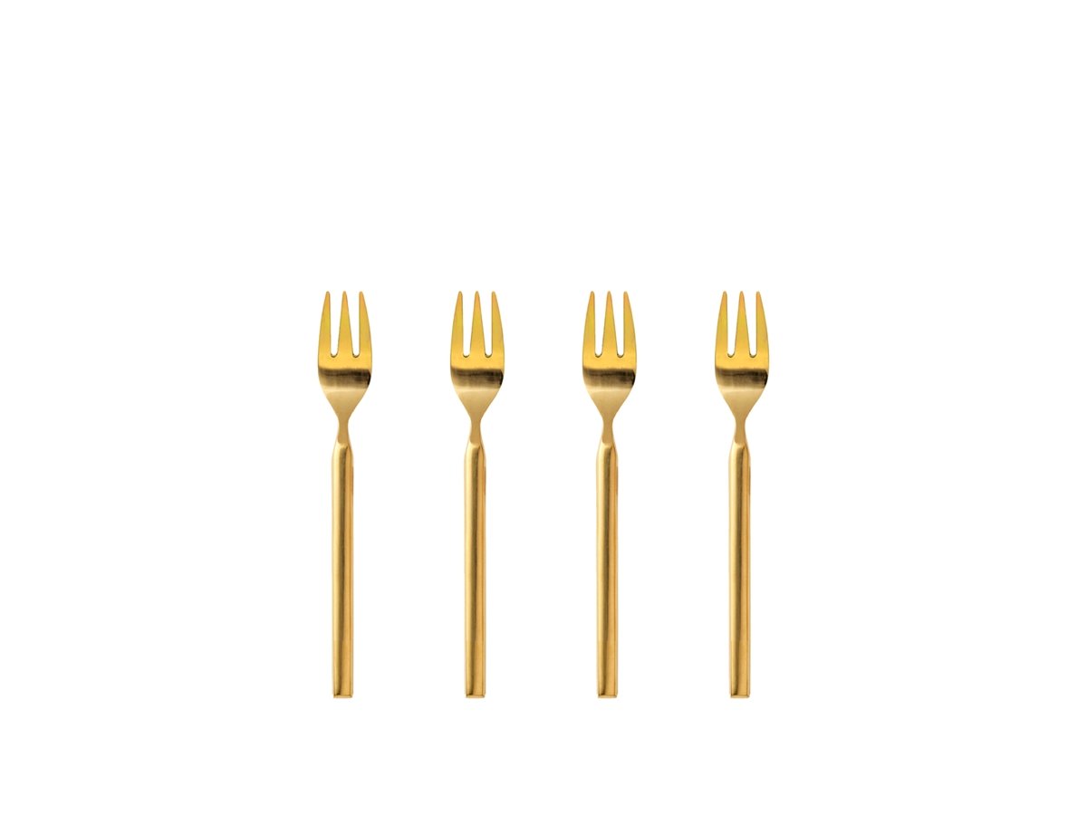 Broste Copenhagen - Tvis Cake Fork, 4 pc - Stainless Steel - Rose Gold