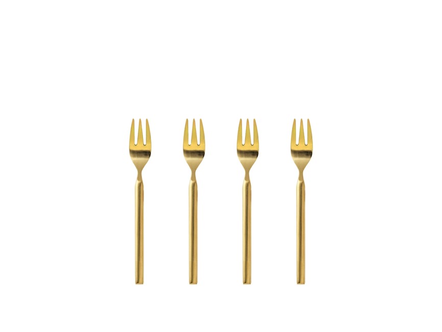 Broste Copenhagen - Tvis Cake Fork, 4 pc - Stainless Steel - Rose Gold