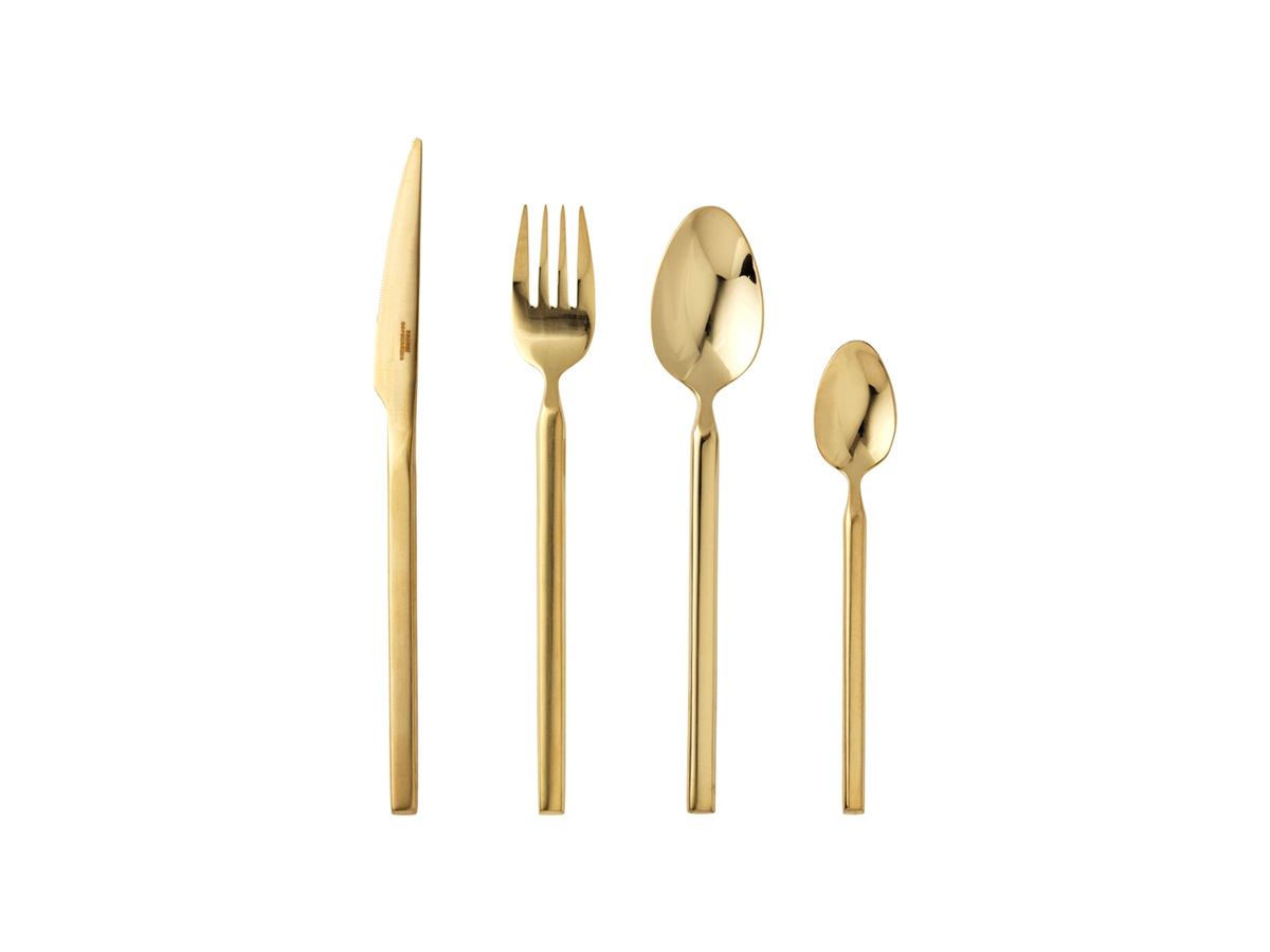 Broste Copenhagen - Tvis Cutlery set , 16 pc - Stainless Steel - Rose Gold - Hjemme og kjøkken