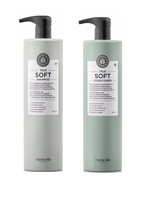 Maria Nila - True Soft Shampoo 1000 ml + Maria Nila - True Soft Conditioner 1000 ml