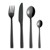 RAW - Cutlery set Stainless Steel Dishwasher safe - Black - 48 pcs thumbnail-1