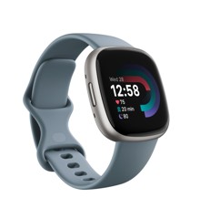Fitbit - Versa 4 - Smart Watch - Waterfall Blue/Platinum