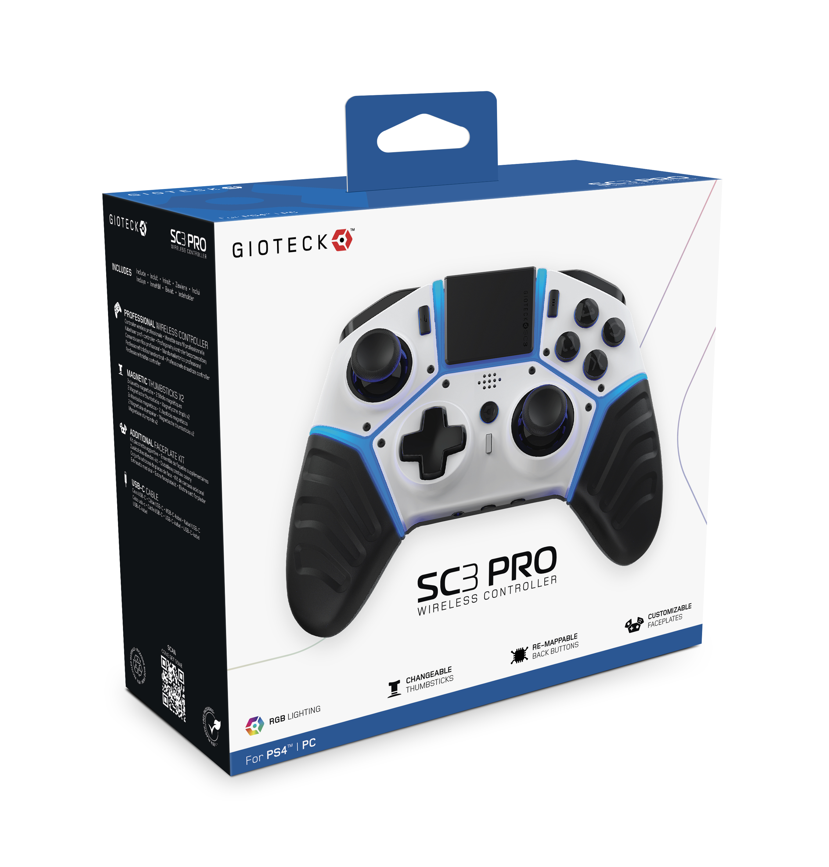 Køb GIOTECK PS4 SC3 PRO Wireless Controller 4 - Engelsk Standard - Fri fragt