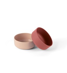 Dantoy - Tiny Biobased Bowl Set - Nude & Ruby Red (6210)