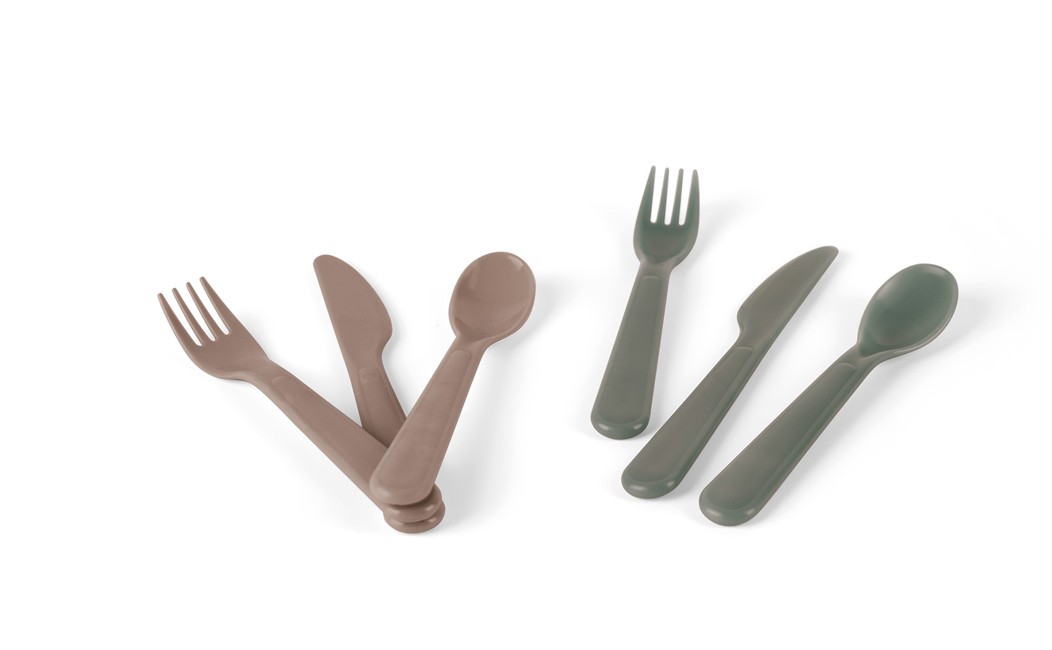 Dantoy - Tiny Biobased Cutlery Set - Mocca & Dark (6251)
