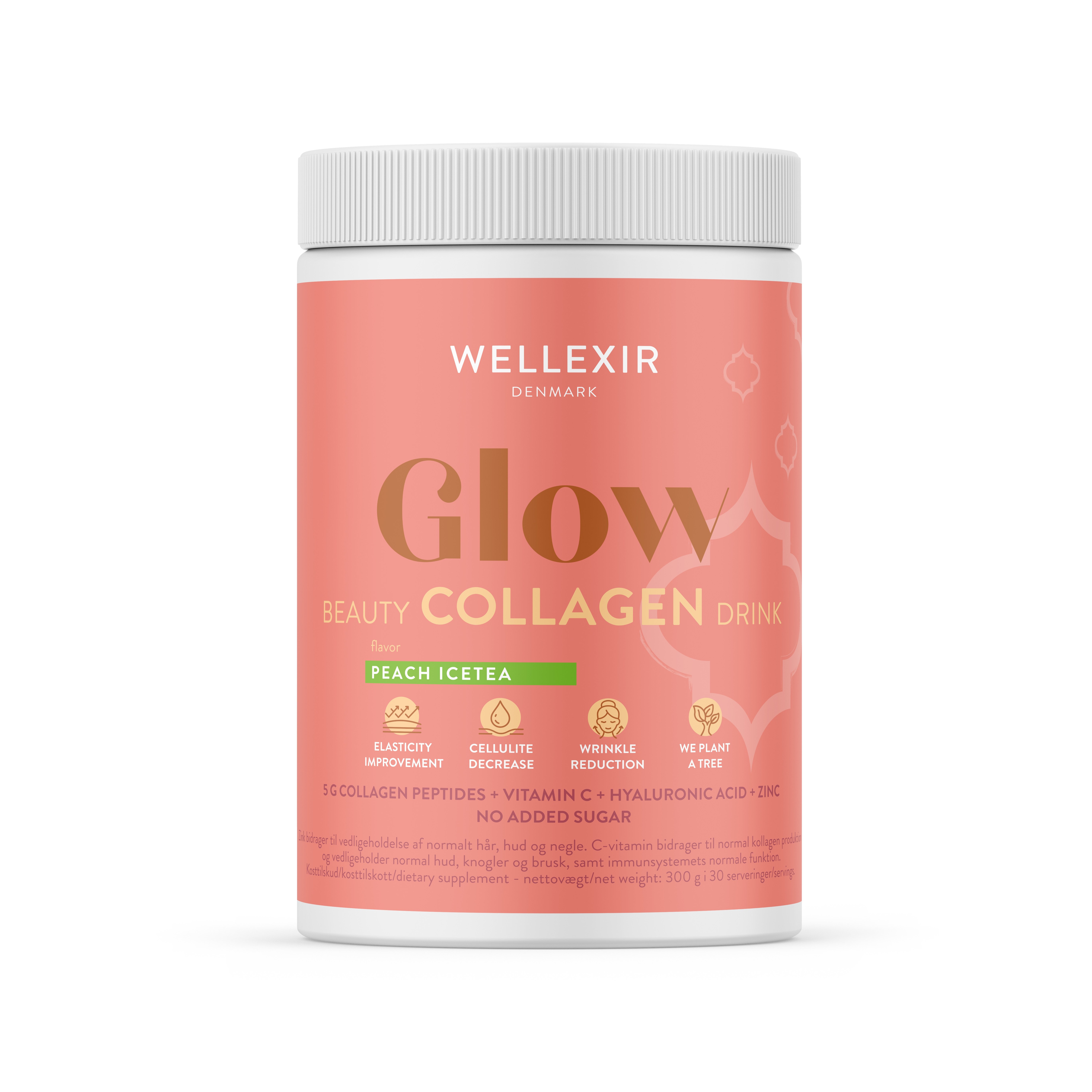 Wellexir - Glow Beauty Drink Peach Ice Tea 360 g - Helse og personlig pleie