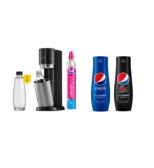 Sodastream - DUO - Black  ( Carbon Cylinder Included ) With 1 Pepsi Max & 1 Pepsi - Bundle