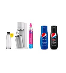Sodastream - DUO - White ( Carbon Cylinder Included ) With 1 Pepsi Max & 1 Pepsi - Bundle