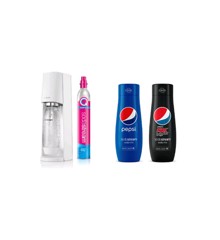 Sodastream - Terra - White ( Carbon Cylinder Included ) With 1 Pepsi Max & 1 Pepsi - Bundle