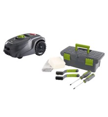 Grouw - Robotplæneklipper 1200M2 App Kontrol ( Garage inkluderet ) + Gratis Vedligeholdelse og Rengøringssæt kit  - Bundle