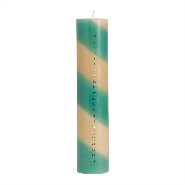 OYOY Living - Christmas Calendar Candle - Clay / Pale Mint (L300616)