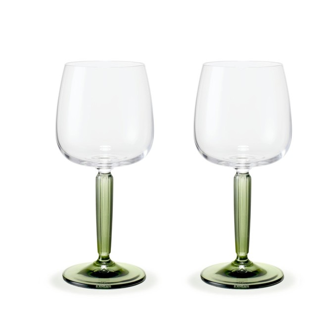 Kähler - Hammershøi White Wine Glas Green 35 cl, 2 pc (693074)