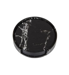 House Of Sander - Coaster 6 pcs PU leather - Black marble (40202)