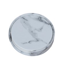 House Of Sander - Coaster 6 stk PU Læder - Hvid marmor