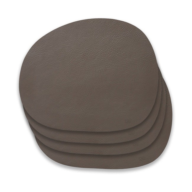 RAW - Buffalo placemat - Recycled leather - 4 pc - Clay (15665)