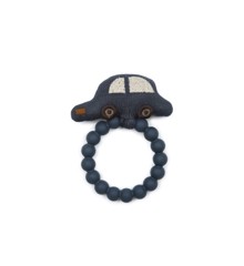 Smallstuff - Rattle Rubber Ring Car Dark Denim