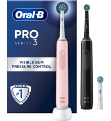 Oral-B - Dobbeltpakke Pro3 3900N Sort & Pink Elektrisk Tandbørste