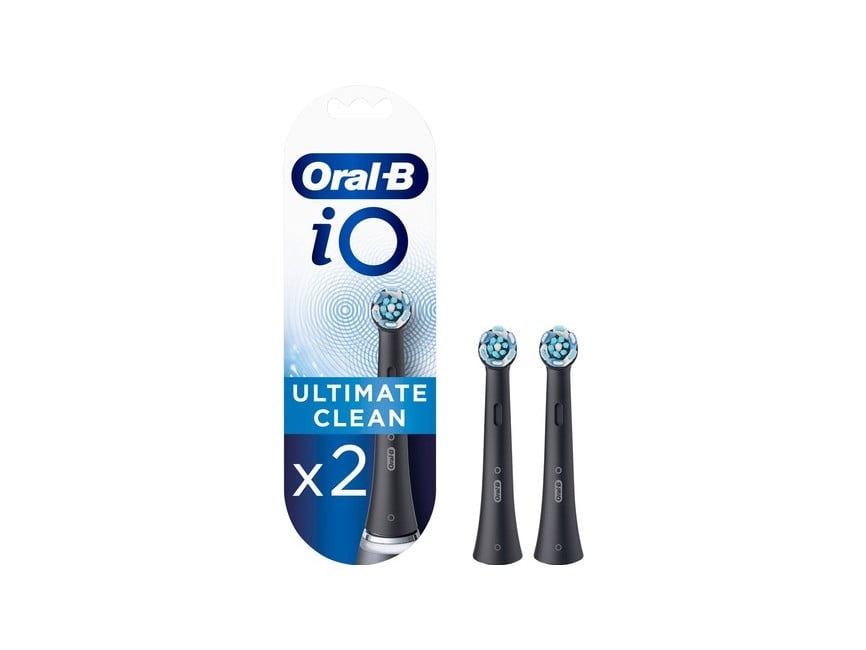 Oral-B - iO Ultimate Clean Mustat Vaihtoharjaspäät 2 Kpl