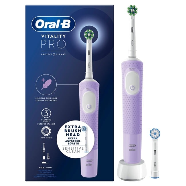 Oral-B - Vitality Pro CA HBOX Violetti Sähköhammasharja + Lisätäyttö