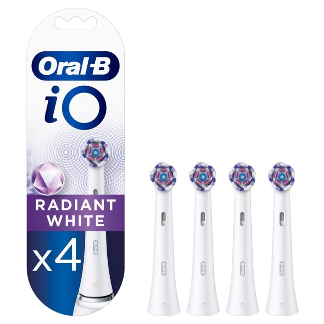 Oral-B - iO Radiant Hvide Udskiftningshoveder 4 Stk