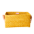 Rice - Raffia Rectangular Basket w. Leather Handle in Yellow thumbnail-1