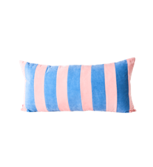Rice - Rectangular Cushion with Pink and Gendarme Stripes Large